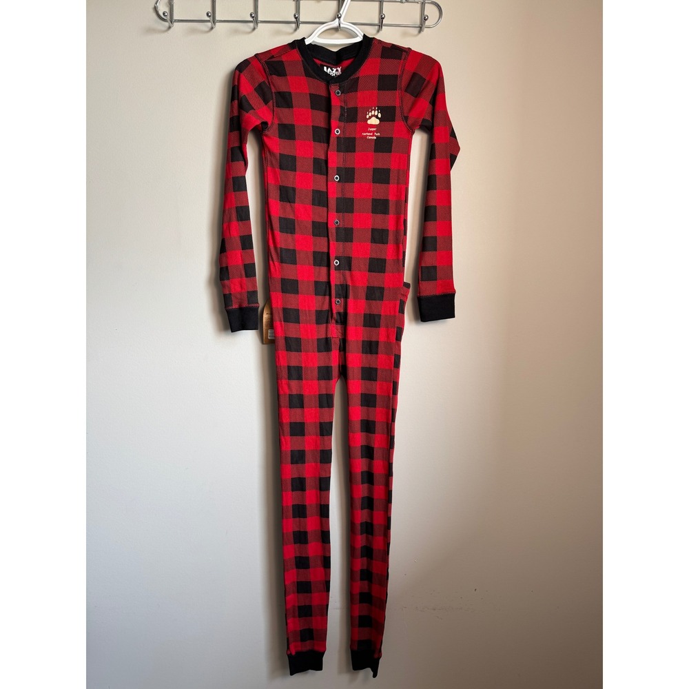 LazyOne Girls Red Buffalo Plaid FlapJacks Pajamas 12 Holiday Cabin Core Cozy